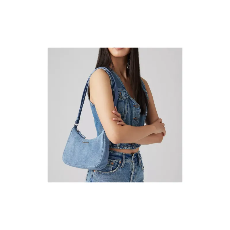 Levi's Denim Crossbody Bag, Shoulder Bag Medium Size Women's Light Blue-4