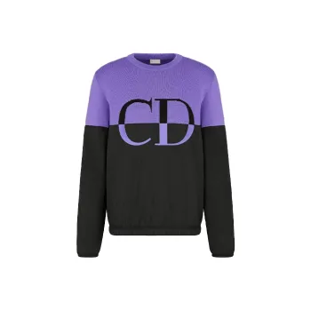 DIOR Quarterly New Products Sweaters Men Black Purple Multicolor