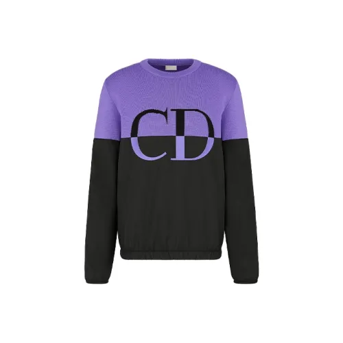 DIOR Quarterly New Products Sweaters Men Black Purple Multicolor