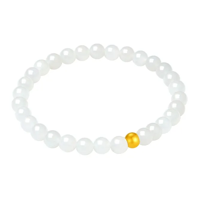 CHOW TAI SENG Hetian Jade Bracelets White Jade Unisex-1