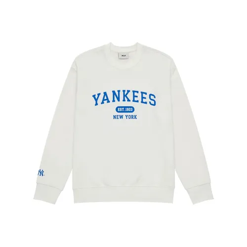 MLB MLB Preppy Style Collection New York Yankees 24FW Early Autumn Crew Neck Sweatshirt Unisex Cream