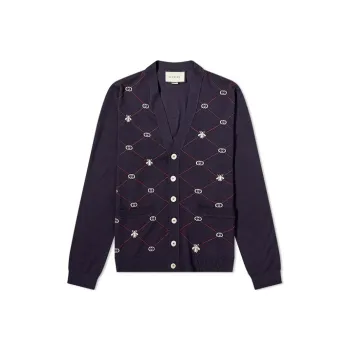 GUCCI Jacquard motif V neck Jumper