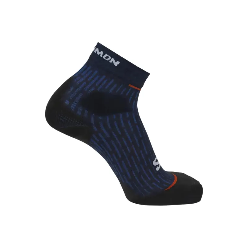 SALOMON Ultra Glide Ankle Socks Unisex 1 Pack Carbon/French Blue/Fiery Red-1
