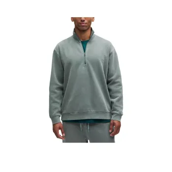 Lululemon Steady State Half Zip Wash Sweatshirt Unisex Rare Washed Black Pine