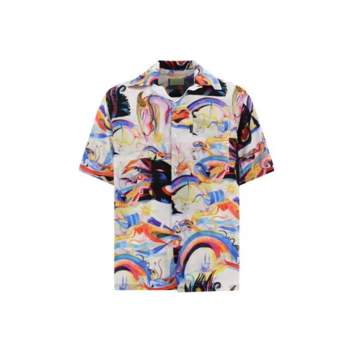 Aries All Over Patterned Collared Button Up Shirt
