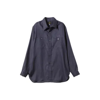 Needles Logo Embroidered Buttoned Shirt