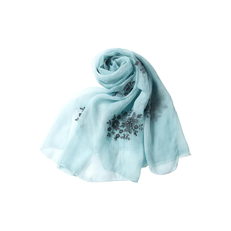 Red Bean 100% Mulberry Silk Scarves Women's-7