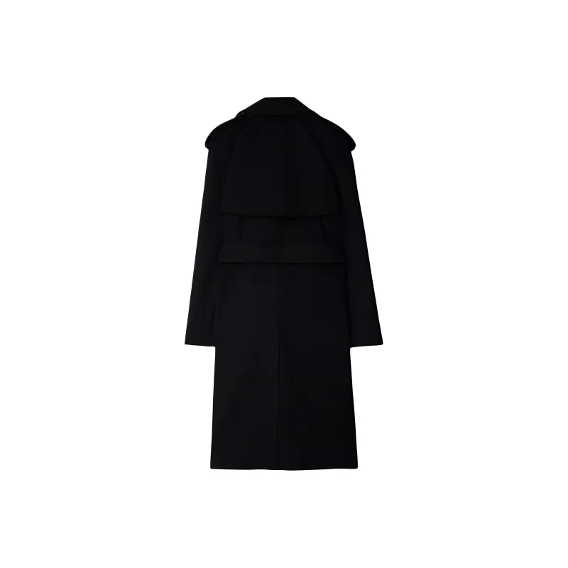 Burberry Cashmere Wrap Coat Coats Women's Black-1