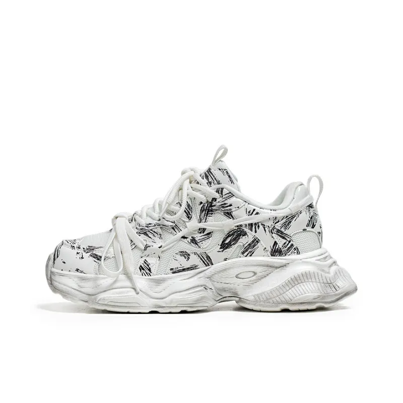 OUBT Niche Lace Up Slip Resistant, Breathable, Height Increasing Low Top Chunky Sneakers Unisex-6