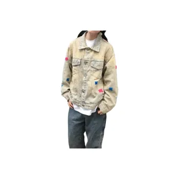 MGXEK Denim Jacket Unisex Yellow Mud