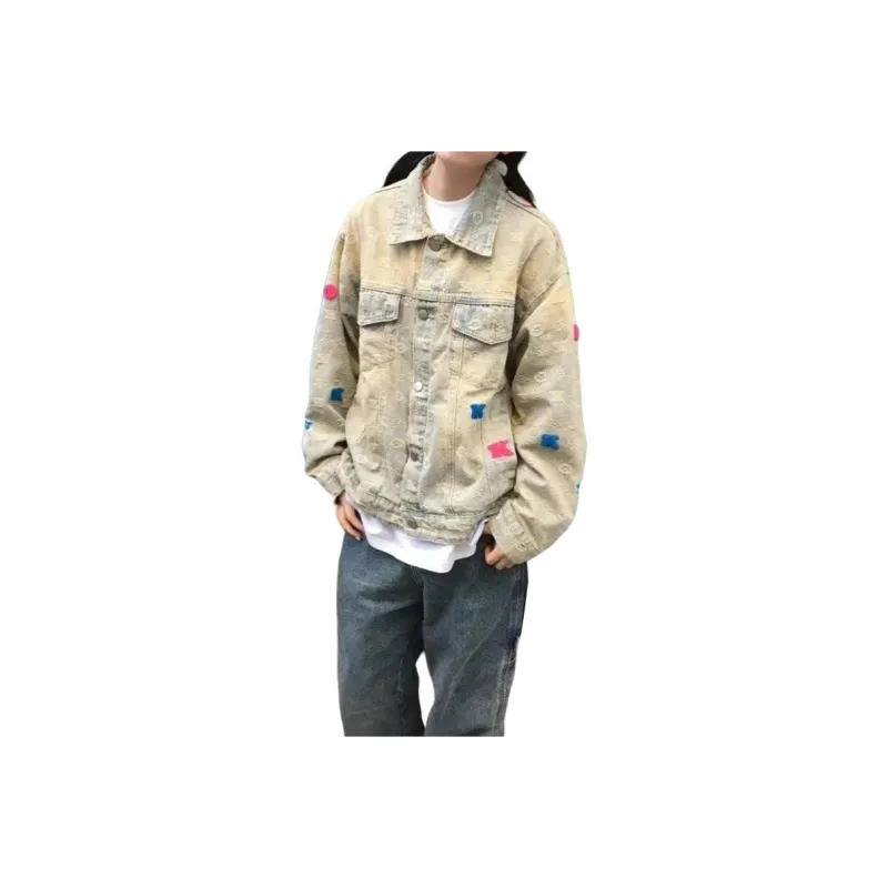 MGXEK Denim Jacket Unisex Yellow Mud-0