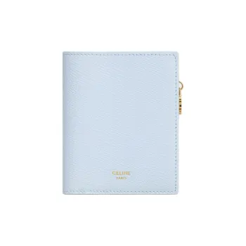 CELINE Triomphe Cow Leather Wallet Women's Glacier Blue