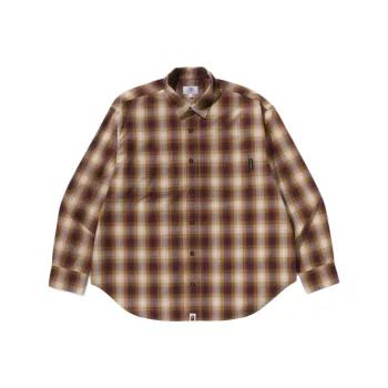 A BATHING APE Ombre Check College Relaxed Fit Shirt