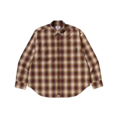 A BATHING APE Ombre Check College Relaxed Fit Shirt