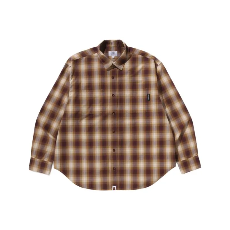 Bape Ombre Check College Relaxed Fit Shirt-4