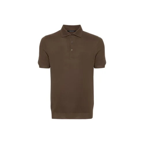 Tagliatore Wavy knit Polo Shirt