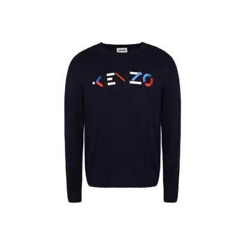 KENZO Letter Logo SS21 Sweater Men's Dark Blue