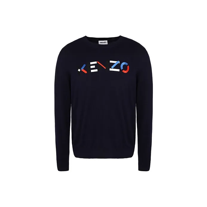KENZO Letter Logo SS21 Sweater Men's Dark Blue-0