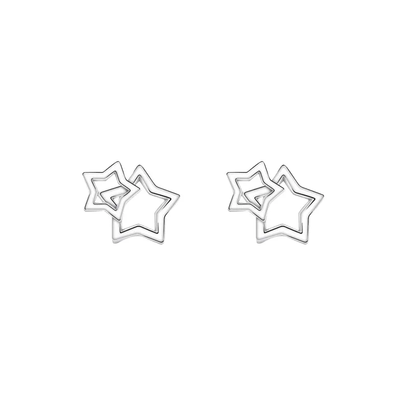 Rhymes S999 Fine Silver Stud Earrings Women's-0