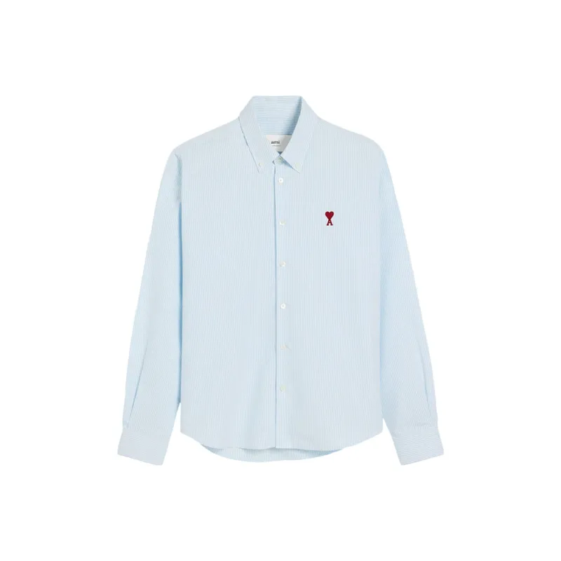 Ami Paris Button Down Ami De Coeur Collar Shirt-0