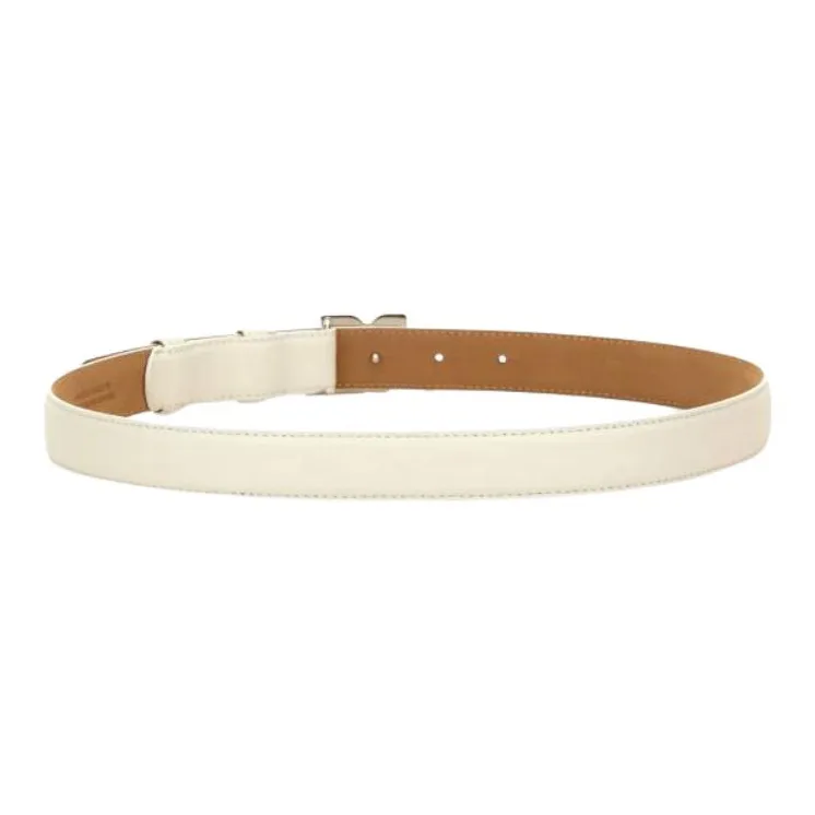 COURREGES Calfskin, Metal Leather Belts Women's White -1