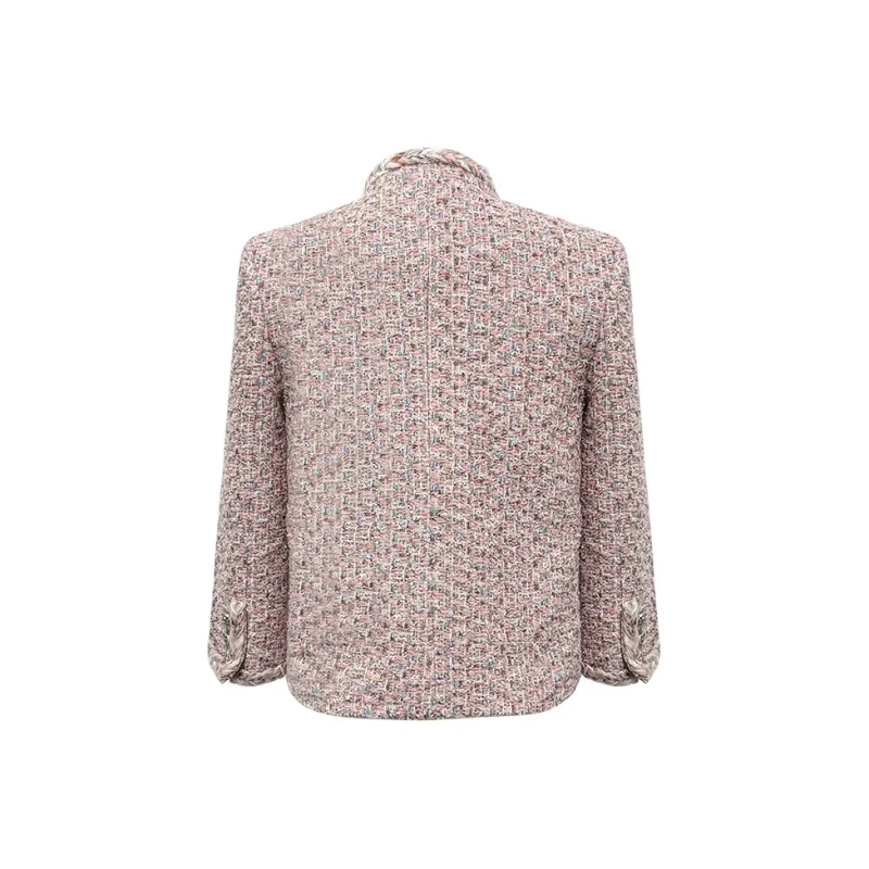 ZAOANFANFAN Cropped Coat Women's Pink-1