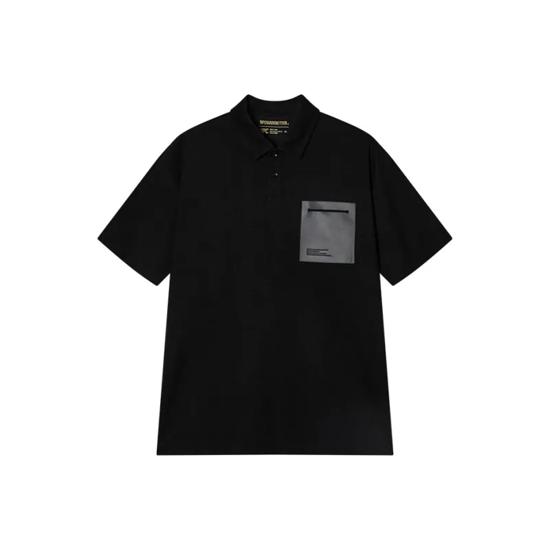 NPC Short Sleeved Polo Shirt For Men, Trendy Leather Pocket, Loose Fit, Breathable Unisex-2