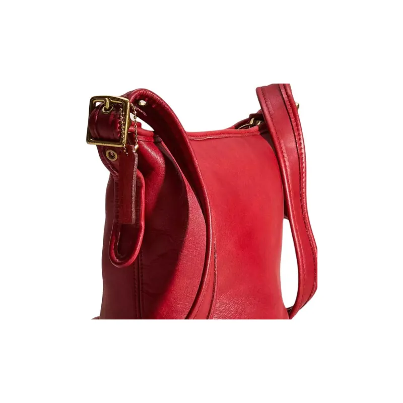 COACH Glove Tanned Leather Shoulder Bag, Crossbody Bag Medium Size Women's Red-3