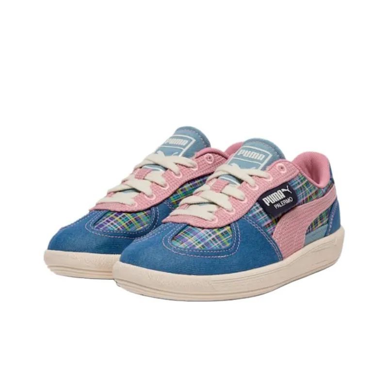 PUMA Palermo Anti Slip Wear Resistant Low Top Skateboard Shoes Unisex Blue Pink-2