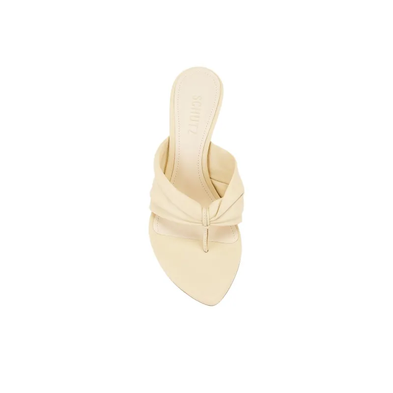 Schutz Flip Flops 7cm Women's Beige-4