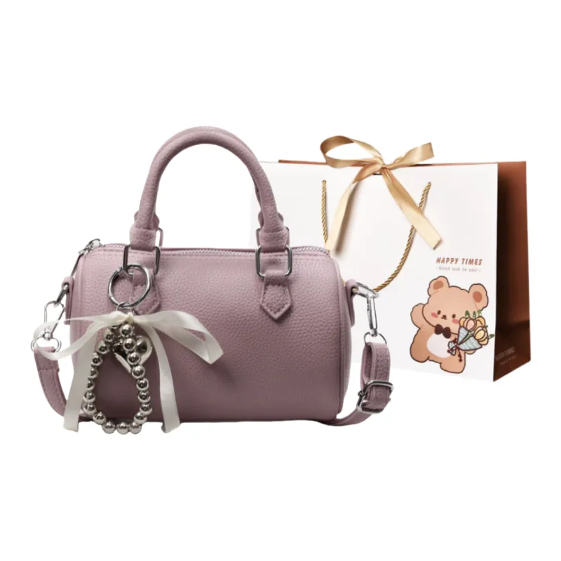 ERANGBEAR PU Cylinder Bag, One Shoulder Handbag Women's Multicolor-8