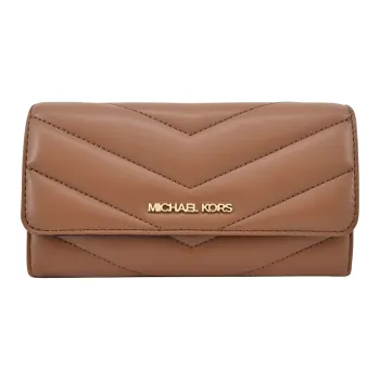 MICHAEL KORS Jet Set Travel Imitation Leather Wallet Large Size Women's Brown