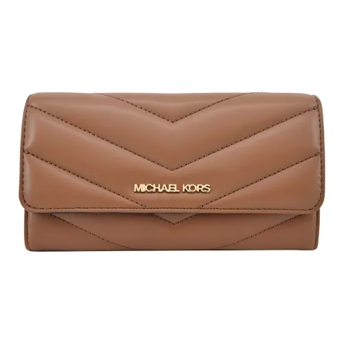 MICHAEL KORS Jet Set Travel Imitation Leather Wallet Large Size Women's Brown