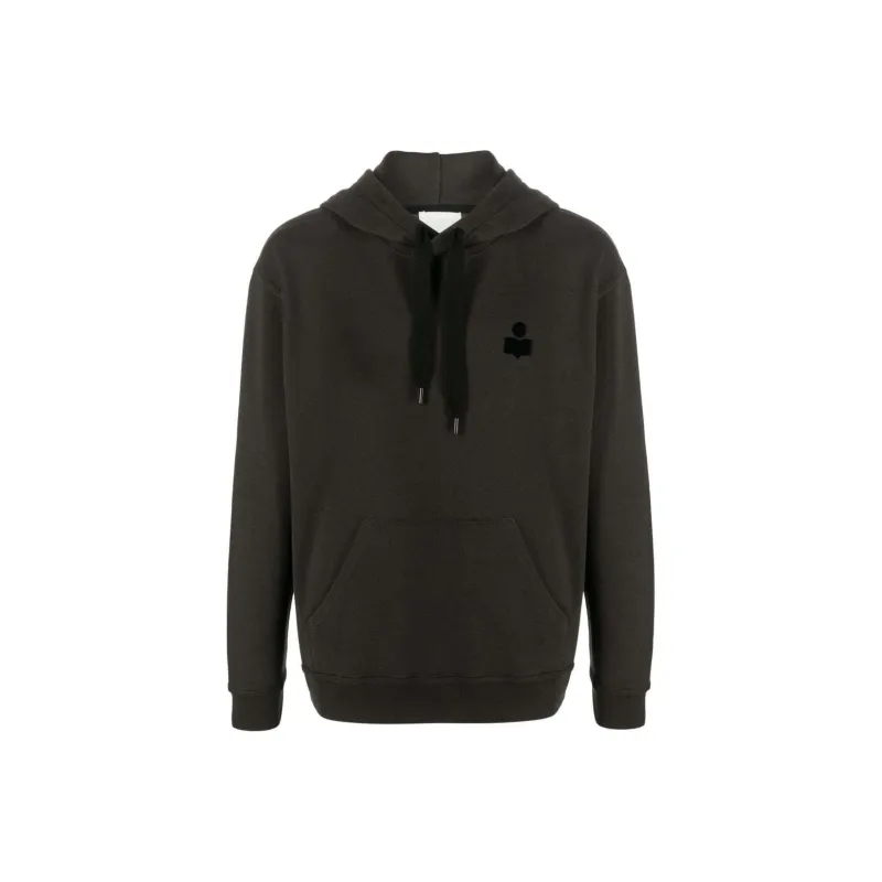 ISABEL MARANT Matte Logo Printed Drawstring Hoodie-0