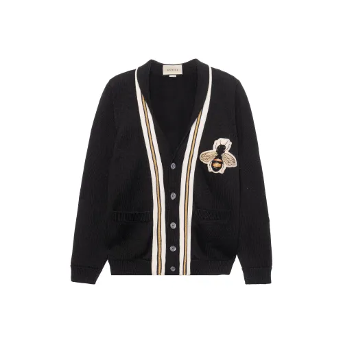 GUCCI Wool Cardigan With Bee Appliqué