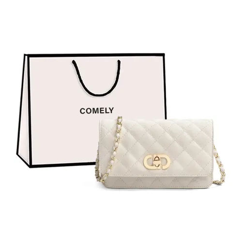 COMELY Cow Leather Shoulder Bag, Crossbody Bag Regular Women's White/Black