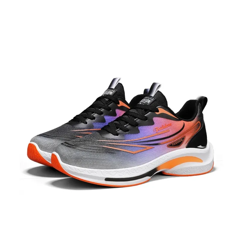 Kuding Casual Shoes Men Low Top Black/Orange/White/Blue/Light Blue-16