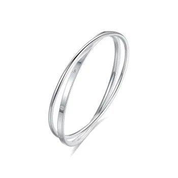 Heart Grass 999 Fine Silver Bangles Women's