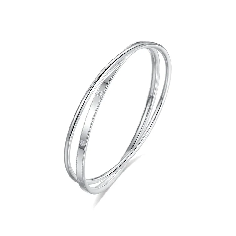 Heart Grass 999 Fine Silver Bangles Women's-0