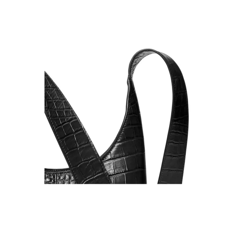 MICHAEL KORS Dede Mini Crocodile Embossed Leather Hobo Bag-3