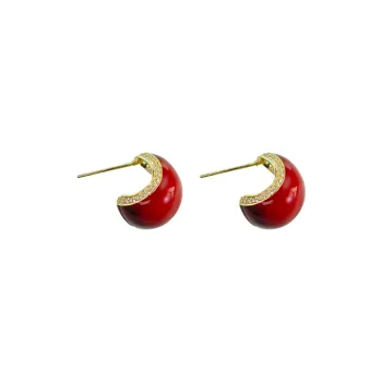 WANBAOYUANZHUBAO 925 Sterling Silver Faux Diamond Stud Earrings Women's