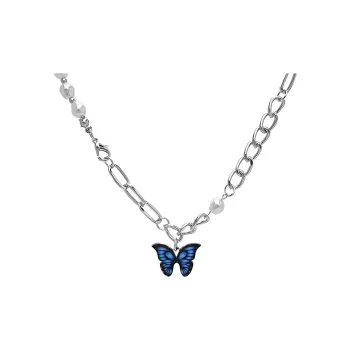 MOVER Necklaces Women's Blue Tail Butterfly Necklace
