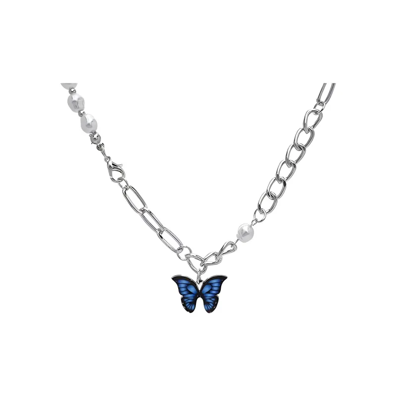 MOVER Necklaces Women's Blue Tail Butterfly Necklace-0