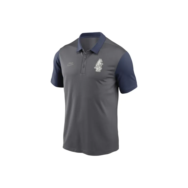 Nike MLB Collaboration Chicago Cubs Cooperstown Fra Polo Shirt Chicago Cubs Men's Gray-0