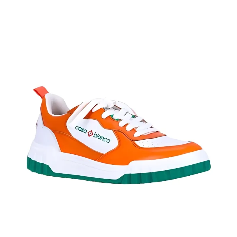 CASABLANCA Low Top Skateboard Shoes Men's Orange White-2