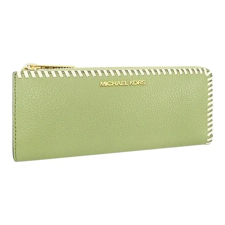 MICHAEL KORS Jet Set Travel Leather Wallet Women's Sage Green-1