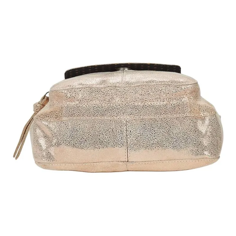 PIECES Leather Shoulder Bag Women's Gold-3