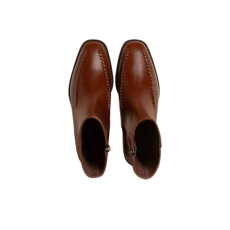 Hereu Metla Ankle Boots 3.5cm Women's Red Brown-3