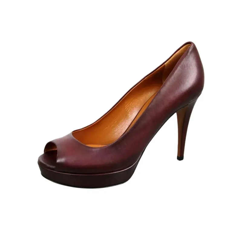 GUCCI Betty Slim Heel High Heels 7.6cm Women's Red-0