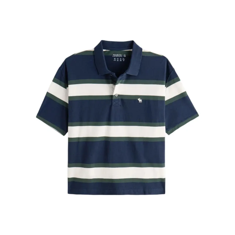 Abercrombie＆Fitch Polo Shirt Men's Navy Blue-0